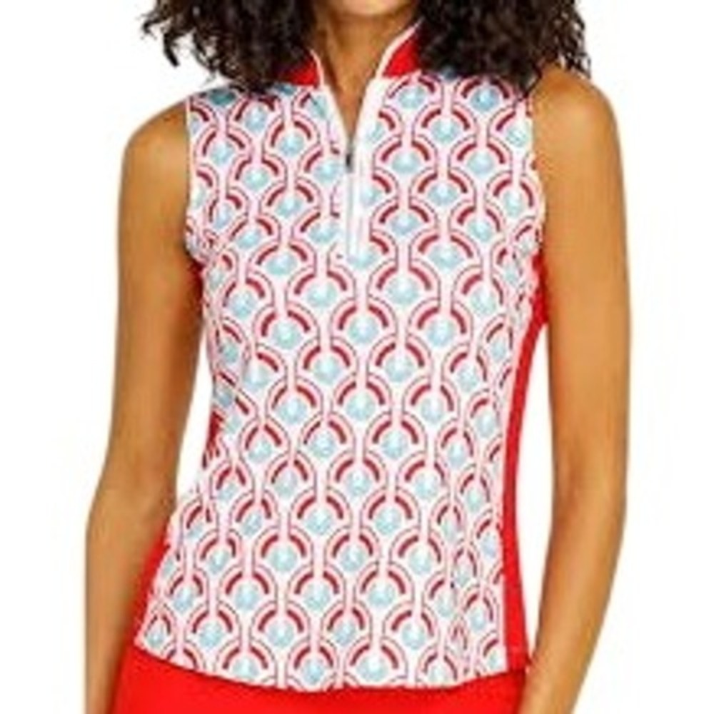 TAIL Women's Golf‎ Tennis Pickleball Sleeveless Top Shirt Geometric Size Medium